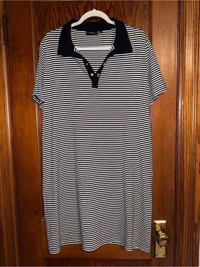 Rafaella Striped Black and White Polo Dress Size 1XL